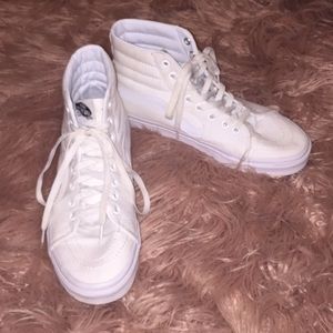 Lightly worn white high top classic vans